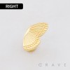 TEXTURED 3D BUTTERLFY WING TOP PUSHIN (THREADLESS) 316L SURGICAL STEEL LABRET SET